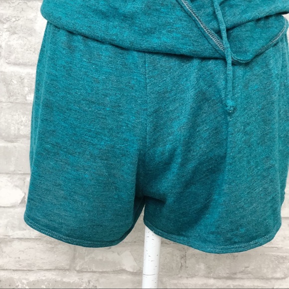 CHASER Teal Halter Drape Back Mini Romper Size Medium - Picture 12 of 16